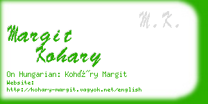 margit kohary business card